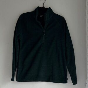 Eddie Bauer Women's Dark Green 1/4 Zip-Up Fleece